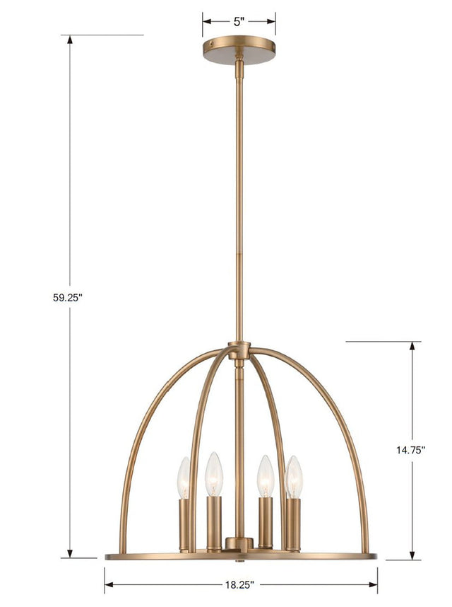 Abbott 4 Light Black Chandelier ABB-3004-BK