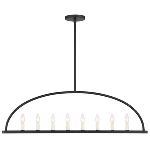 Abbott 8 Light Black Linear Chandelier ABB-3007-BK