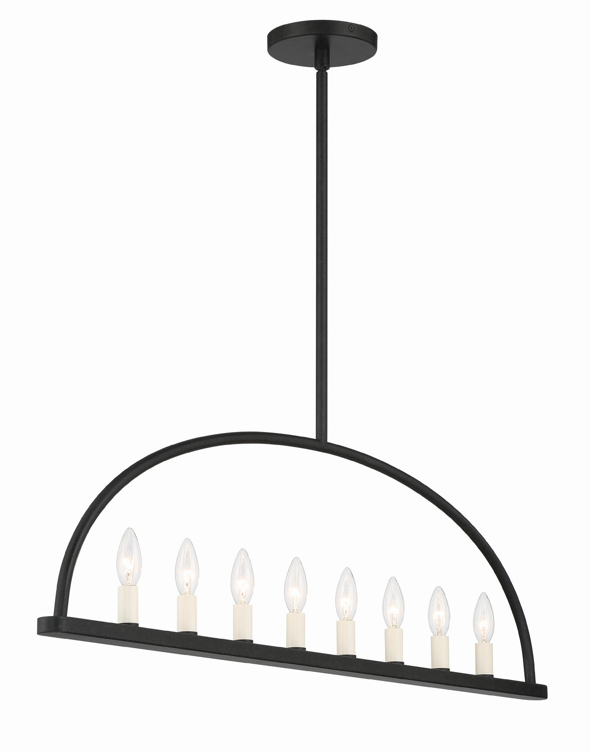 Abbott 8 Light Black Linear Chandelier ABB-3007-BK