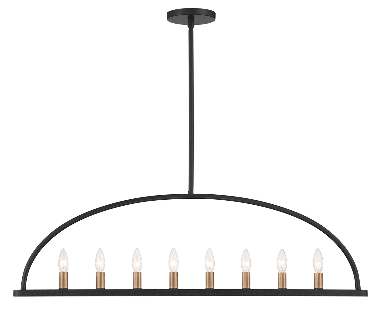 Abbott 8 Light Black Linear Chandelier ABB-3007-BK