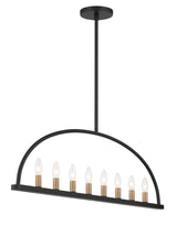 Abbott 8 Light Black Linear Chandelier ABB-3007-BK