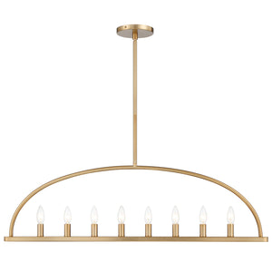 Abbott 8 Light Black Linear Chandelier ABB-3007-BK