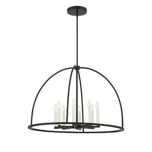 Abbott 8 Light Black Chandelier ABB-3008-BK