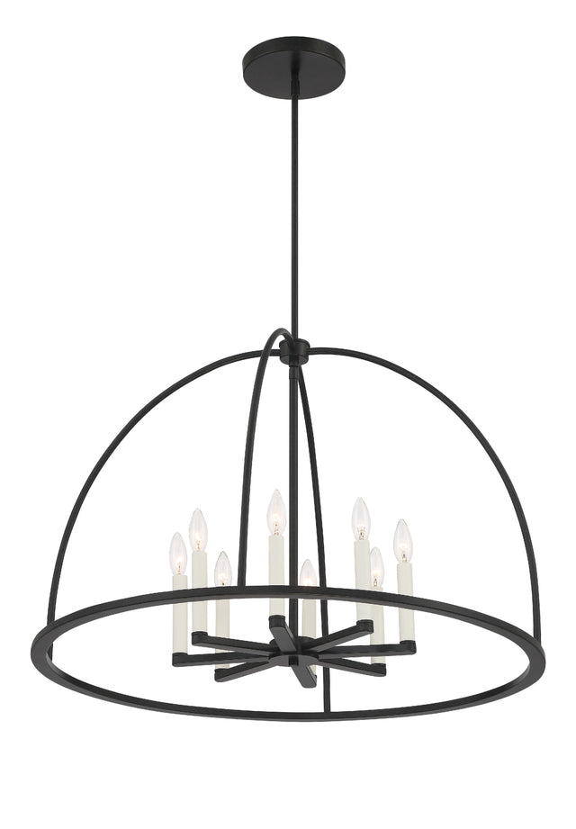 Abbott 8 Light Black Chandelier ABB-3008-BK