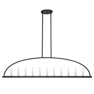 Abbott 11 Light Black Linear Chandelier ABB-3009-BK