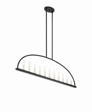 Abbott 11 Light Black Linear Chandelier ABB-3009-BK