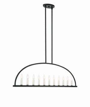 Abbott 11 Light Black Linear Chandelier ABB-3009-BK