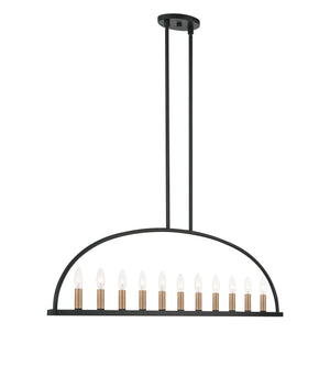 Abbott 11 Light Black Linear Chandelier ABB-3009-BK