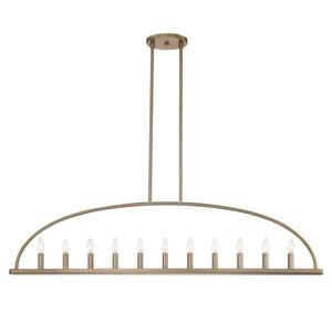 Abbott 11 Light Vibrant Gold Linear Chandelier ABB-3009-VG