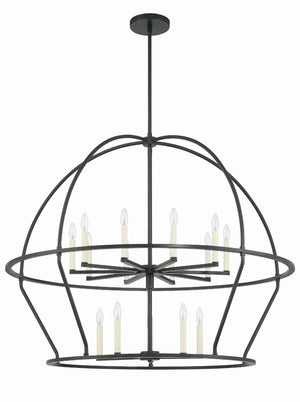 Abbott 15 Light Black Chandelier ABB-3029-BK