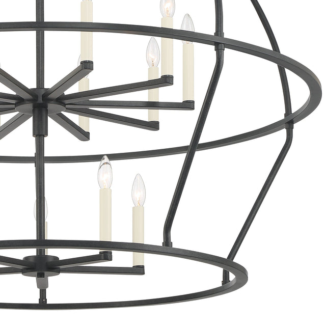 Abbott 15 Light Black Chandelier ABB-3029-BK
