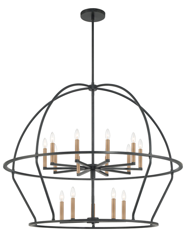 Abbott 15 Light Black Chandelier ABB-3029-BK