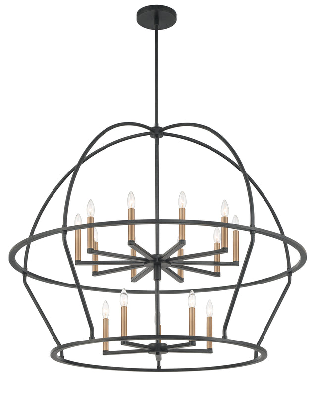 Abbott 15 Light Black Chandelier ABB-3029-BK
