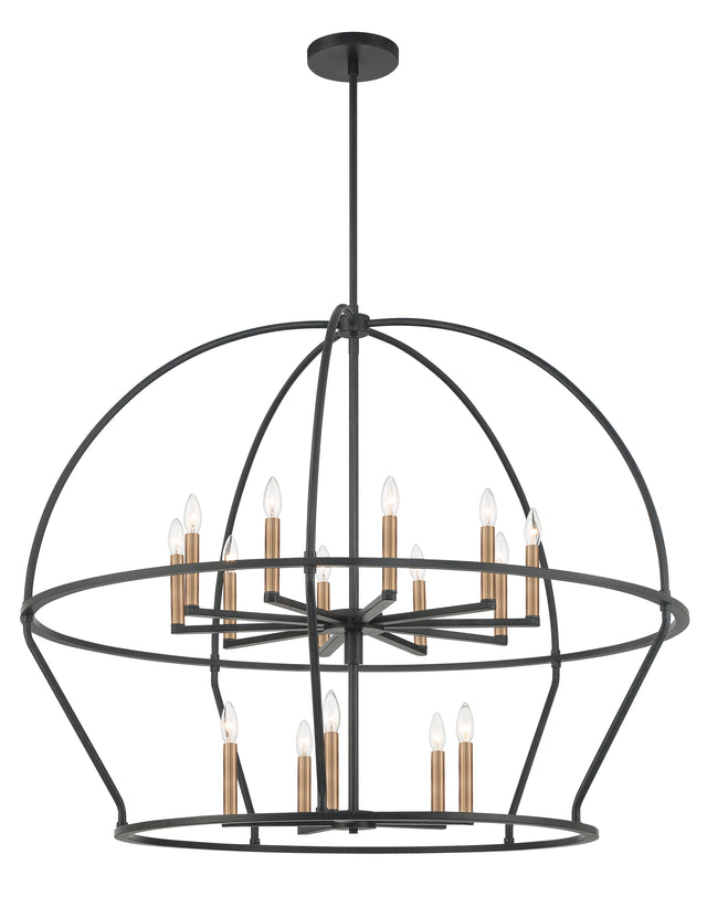 Abbott 15 Light Black Chandelier ABB-3029-BK