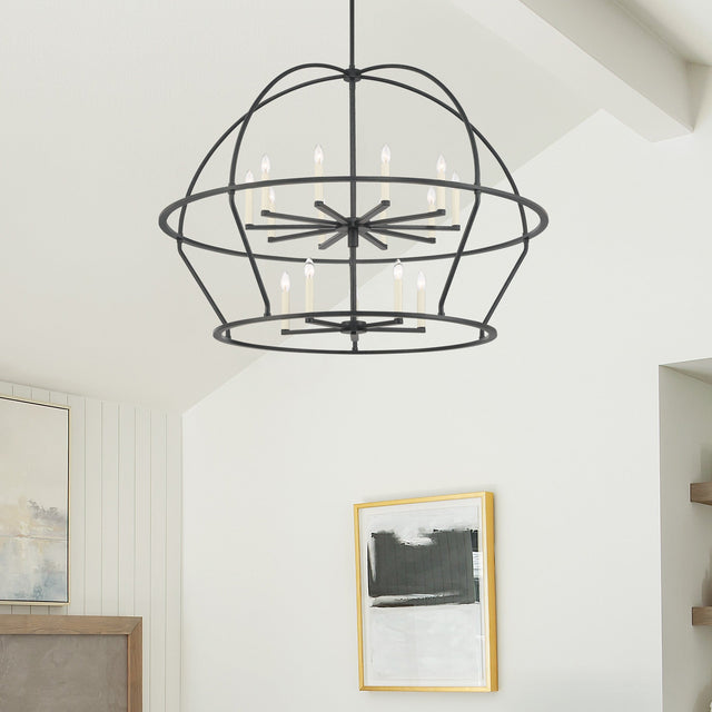 Abbott 15 Light Black Chandelier ABB-3029-BK
