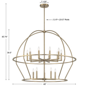 Abbott 15 Light Black Chandelier ABB-3029-BK