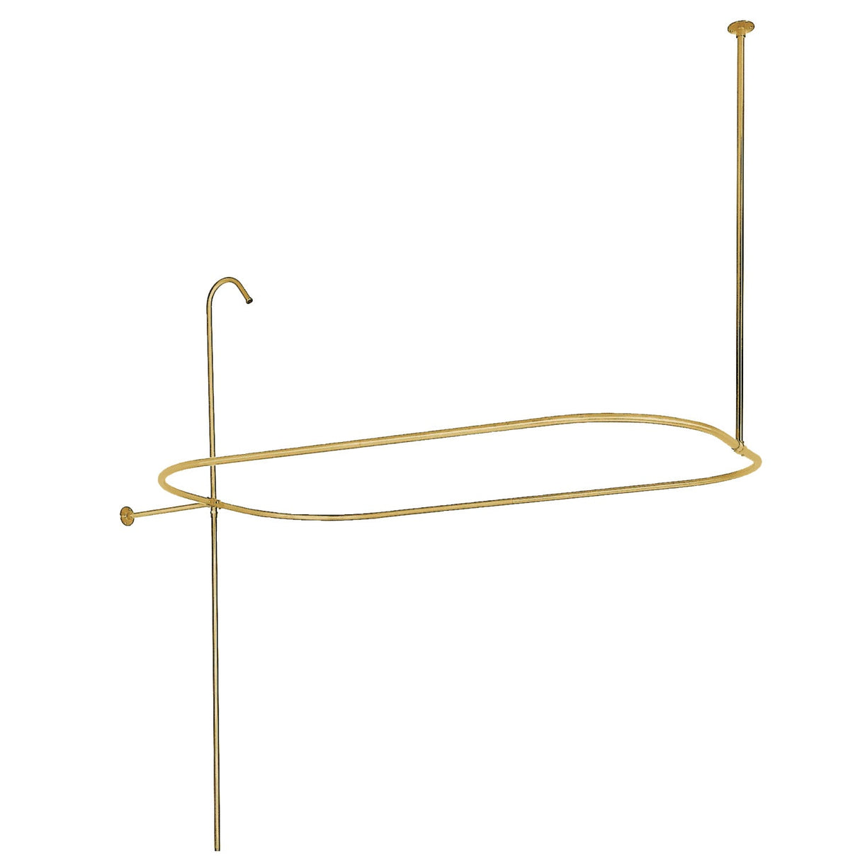 Vintage ABT1040-2 62-Inch Shower Riser with Rectangular Enclosure, Polished Brass