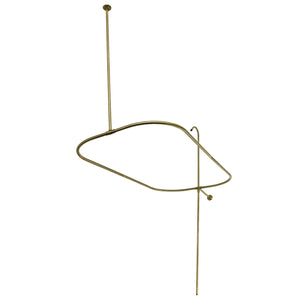 Vintage ABT1040-3 62-Inch Shower Riser with Rectangular Enclosure, Antique Brass