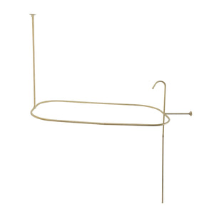 Vintage ABT1040-7 62-Inch Shower Riser with Rectangular Enclosure, Brushed Brass