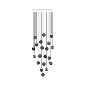 Snowflake Chandelier - Satin Brass / 20-Light