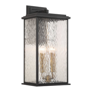 Estate Outdoor Wall Sconce - Black, Brass / 24"