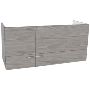 47 Inch Wall Mount Grey Walnut Double Bathroom Vanity Cabinet