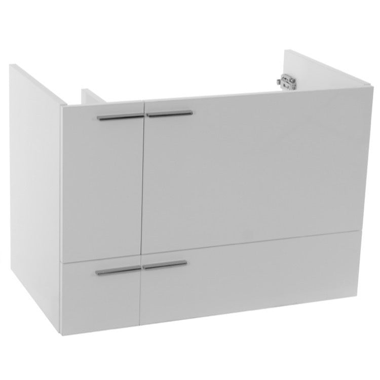 31 Inch Wall Mount Glossy White Bathroom Vanity Cabinet