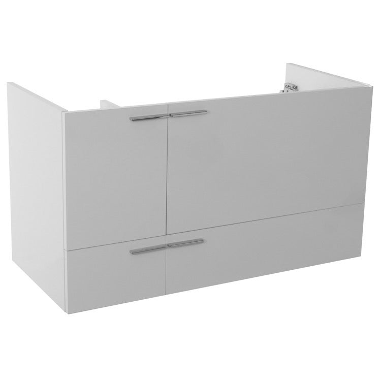 39 Inch Wall Mount Glossy White Bathroom Vanity Cabinet