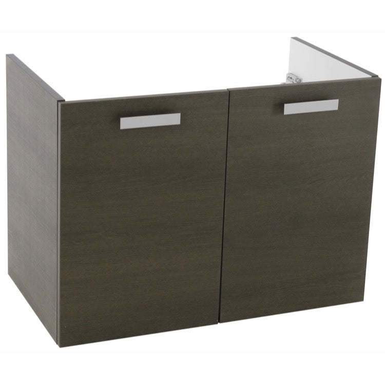 28 Inch Wall Mount Grey Oak Bathroom Vanity Cabinet