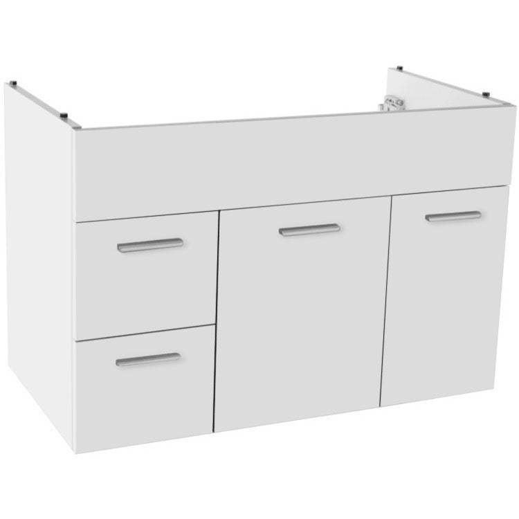 33 Inch Wall Mount Glossy White Bathroom Vanity Cabinet