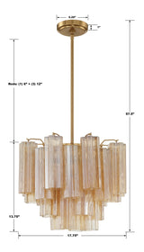 Addis 4 Light Aged Brass Chandelier ADD-300-AG-AM