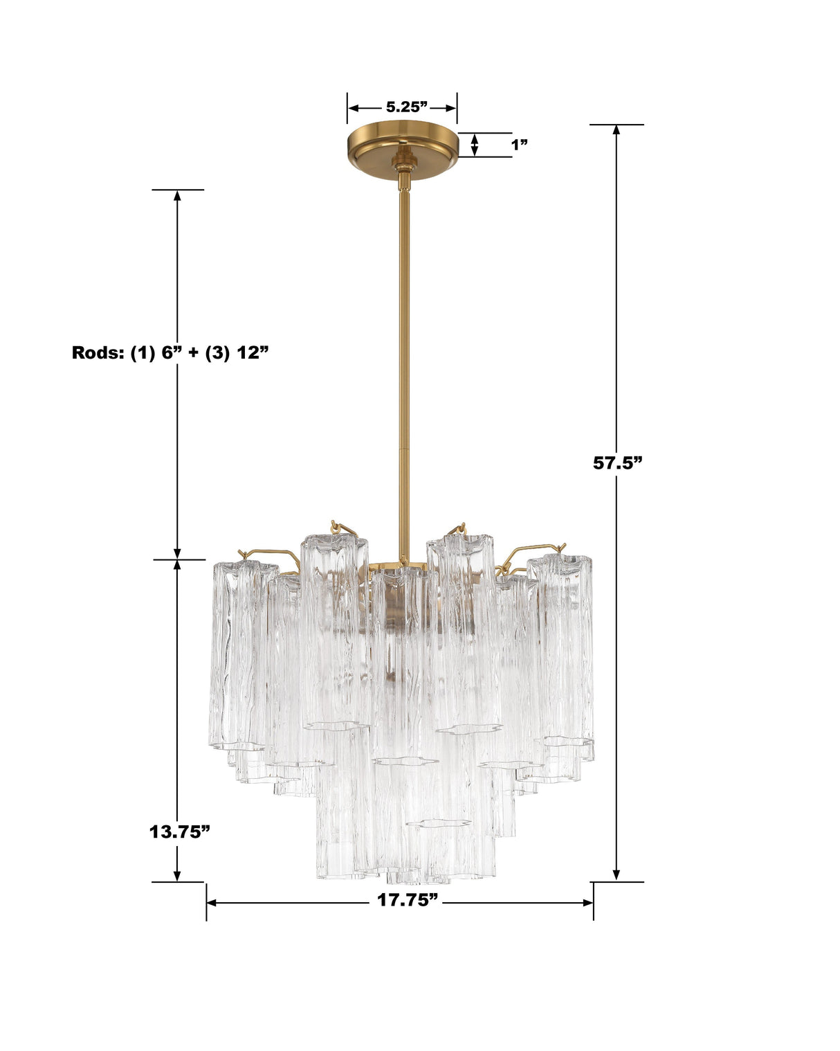 Addis 4 Light Aged Brass Chandelier ADD-300-AG-AM