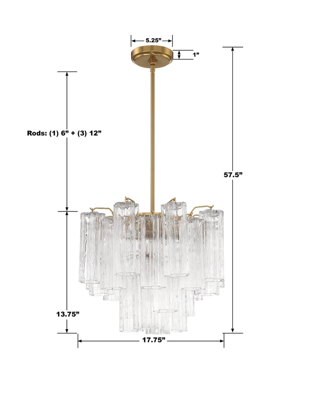 Addis 4 Light Aged Brass Chandelier ADD-300-AG-AM