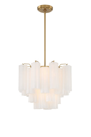 Addis 4 Light Aged Brass Chandelier ADD-300-AG-WH