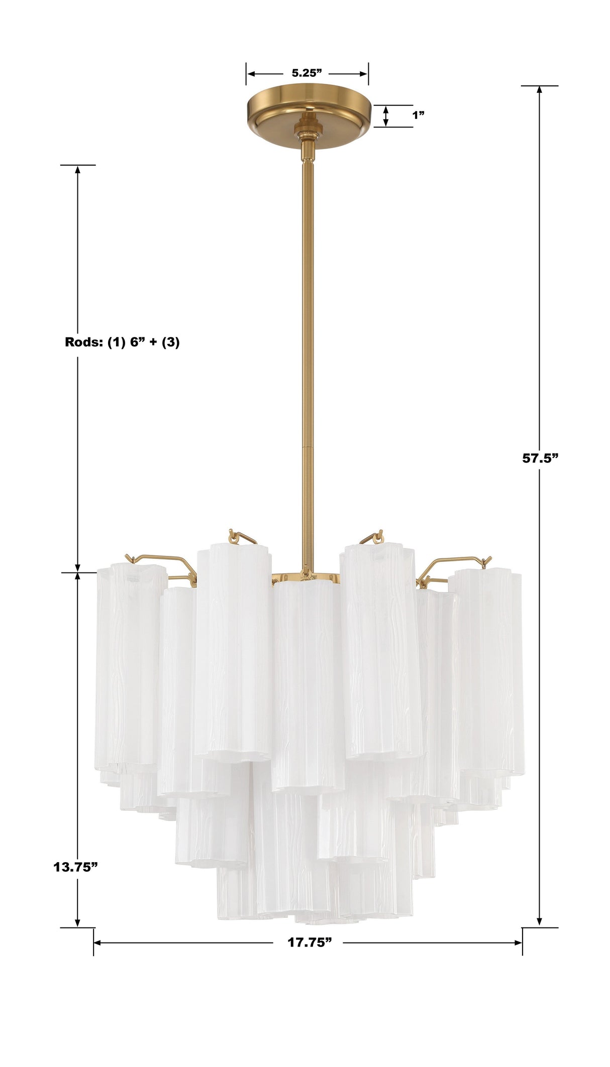 Addis 4 Light Aged Brass Chandelier ADD-300-AG-AM