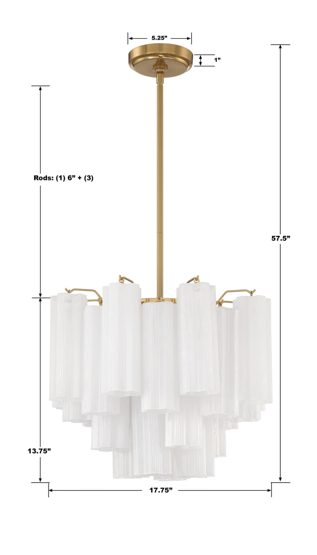 Addis 4 Light Aged Brass Chandelier ADD-300-AG-WH