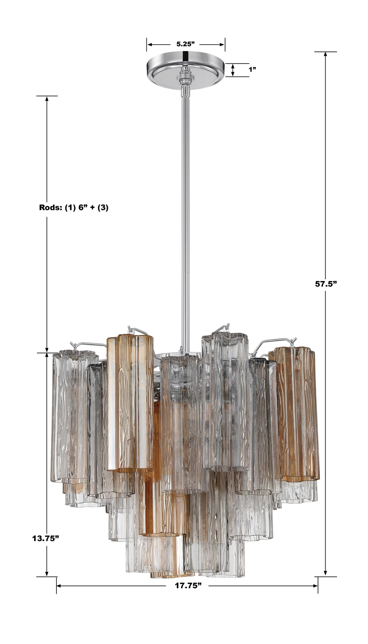 Addis 4 Light Aged Brass Chandelier ADD-300-AG-AM