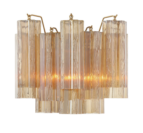 Addis 2 Light Aged Brass Sconce ADD-302-AG-AM