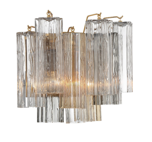Addis 2 Light Aged Brass Sconce ADD-302-AG-AM