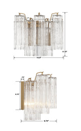 Addis 2 Light Aged Brass Sconce ADD-302-AG-AM