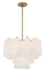 Addis 6 Light Aged Brass Chandelier ADD-306-AG-WH