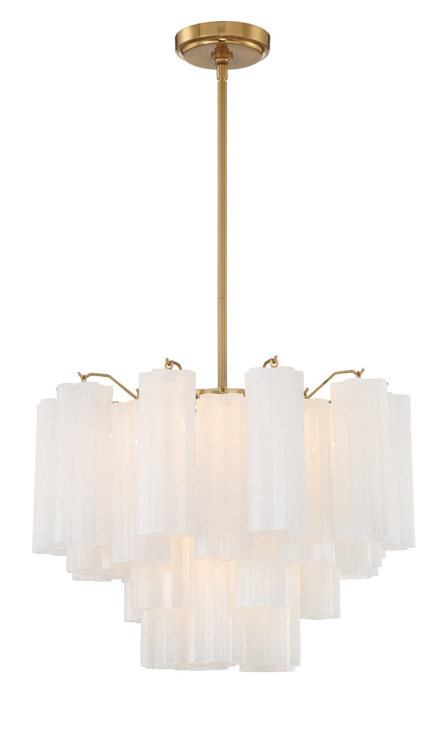 Addis 6 Light Aged Brass Chandelier ADD-306-AG-WH
