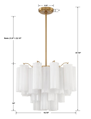 Addis 6 Light Aged Brass Chandelier ADD-306-AG-AM