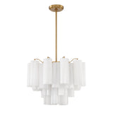 Addis 6 Light Aged Brass Chandelier ADD-306-AG-WH