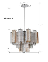 Addis 6 Light Aged Brass Chandelier ADD-306-AG-AM