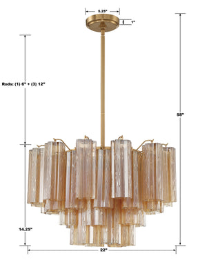 Addis 9 Light Aged Brass Chandelier ADD-308-AG-AM