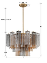 Addis 9 Light Aged Brass Chandelier ADD-308-AG-AM