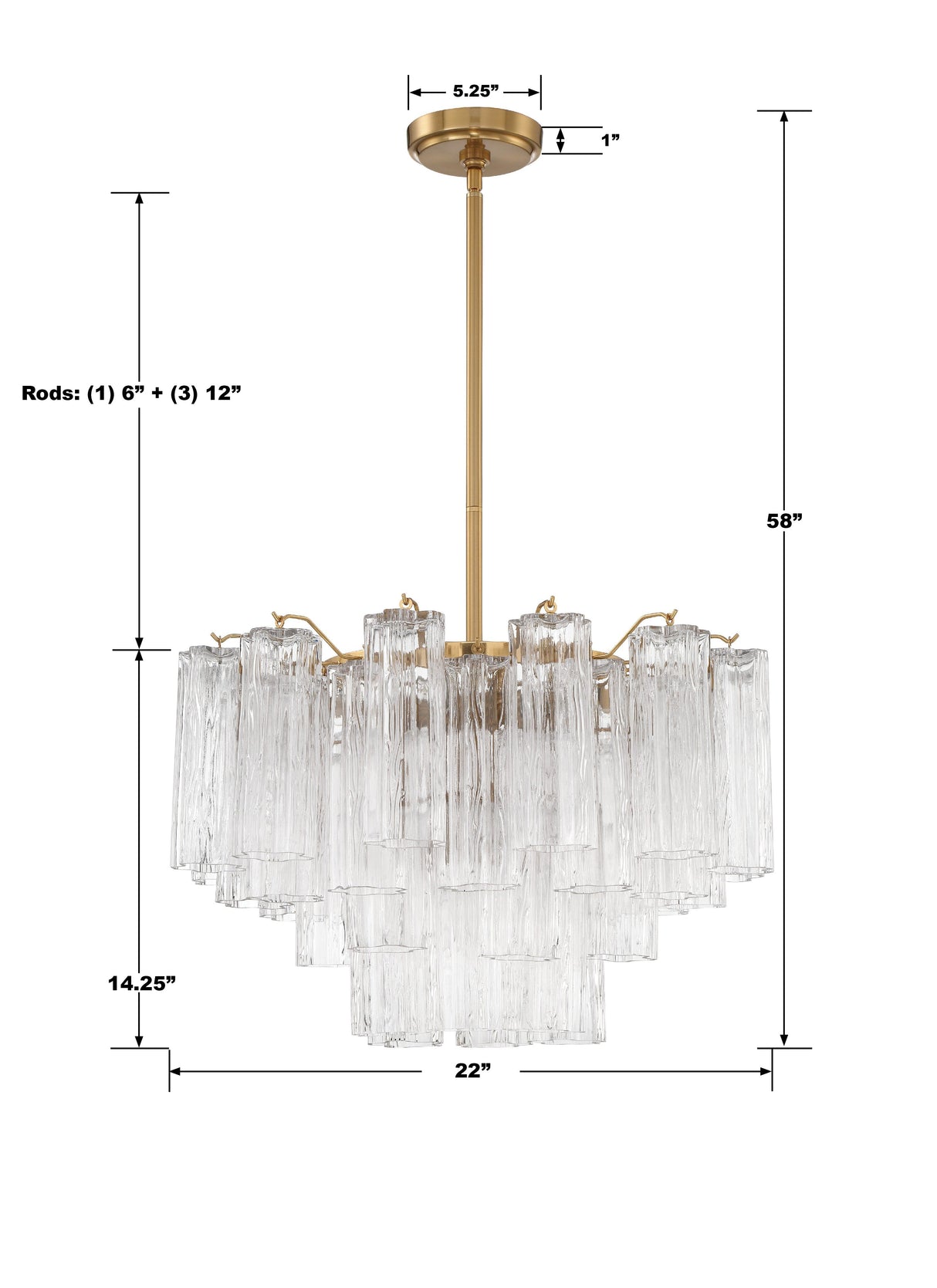 Addis 9 Light Aged Brass Chandelier ADD-308-AG-AM