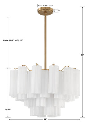 Addis 9 Light Aged Brass Chandelier ADD-308-AG-AM