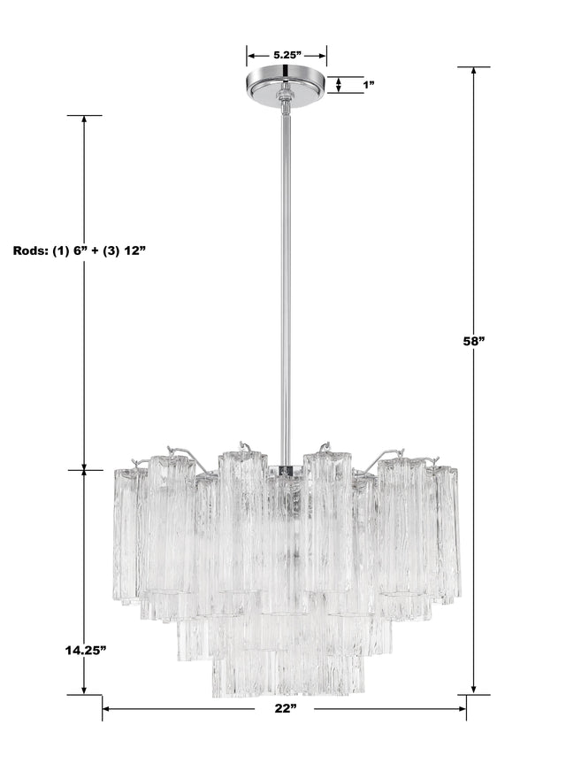 Addis 9 Light Aged Brass Chandelier ADD-308-AG-AM